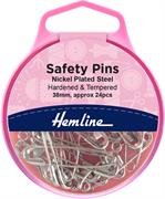 24 safety pins, nickel Size 2